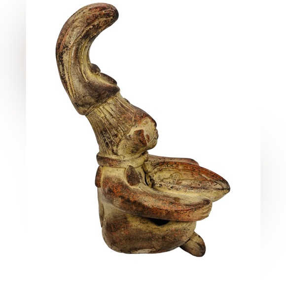 Vintage Mexico Clay Pottery Sculpture Figure Aztec Mayan Inca 8” - Picture 6 of 9